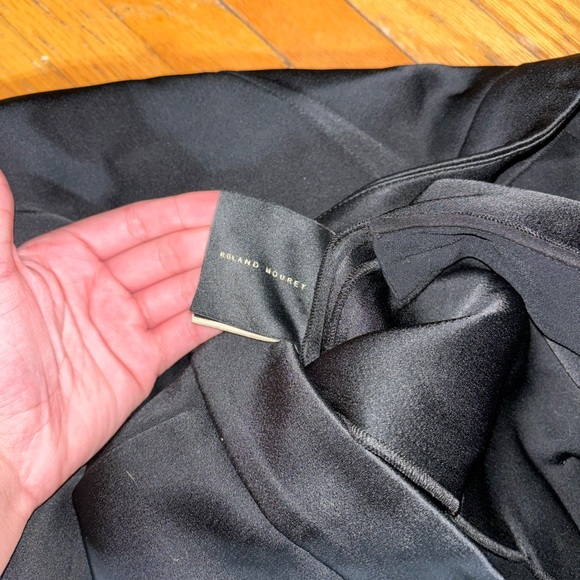 roland mouret lined wide-leg trousers in black with pockets - Picture 2 of 5